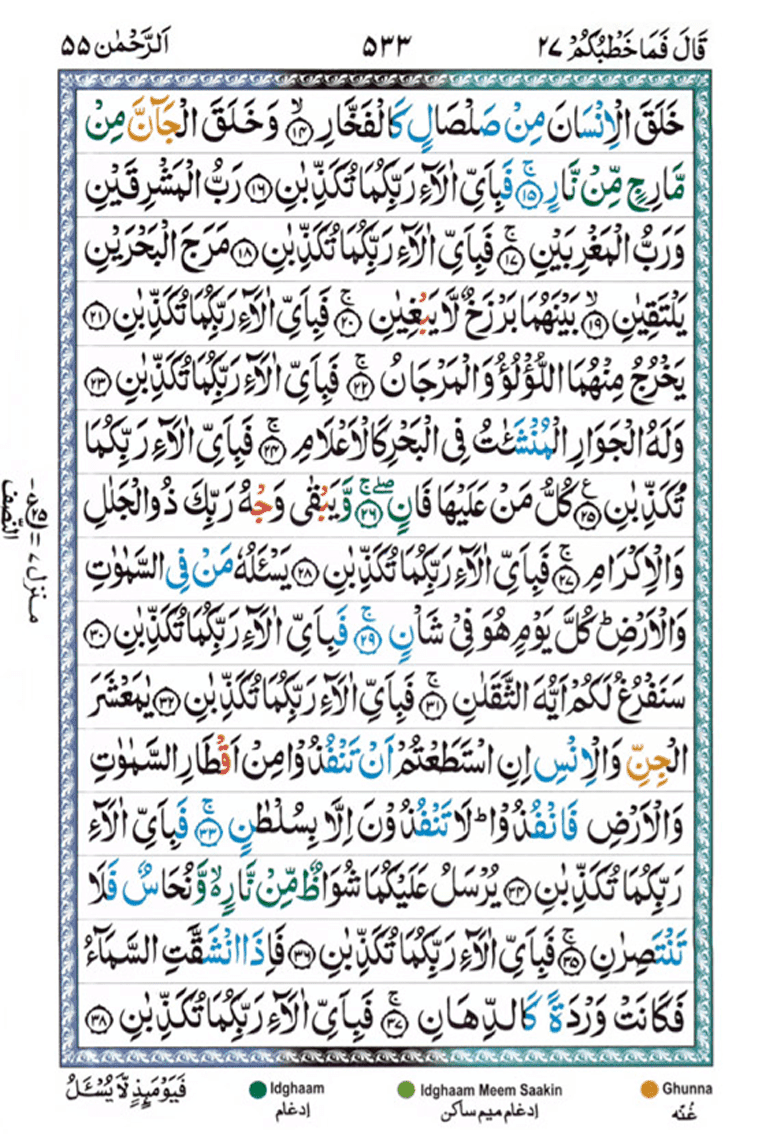 Surah Ar Rahman Page 2