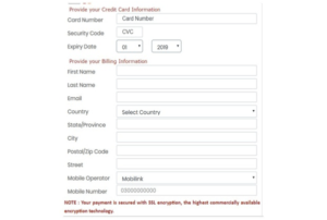 pay through credit card and Debit card